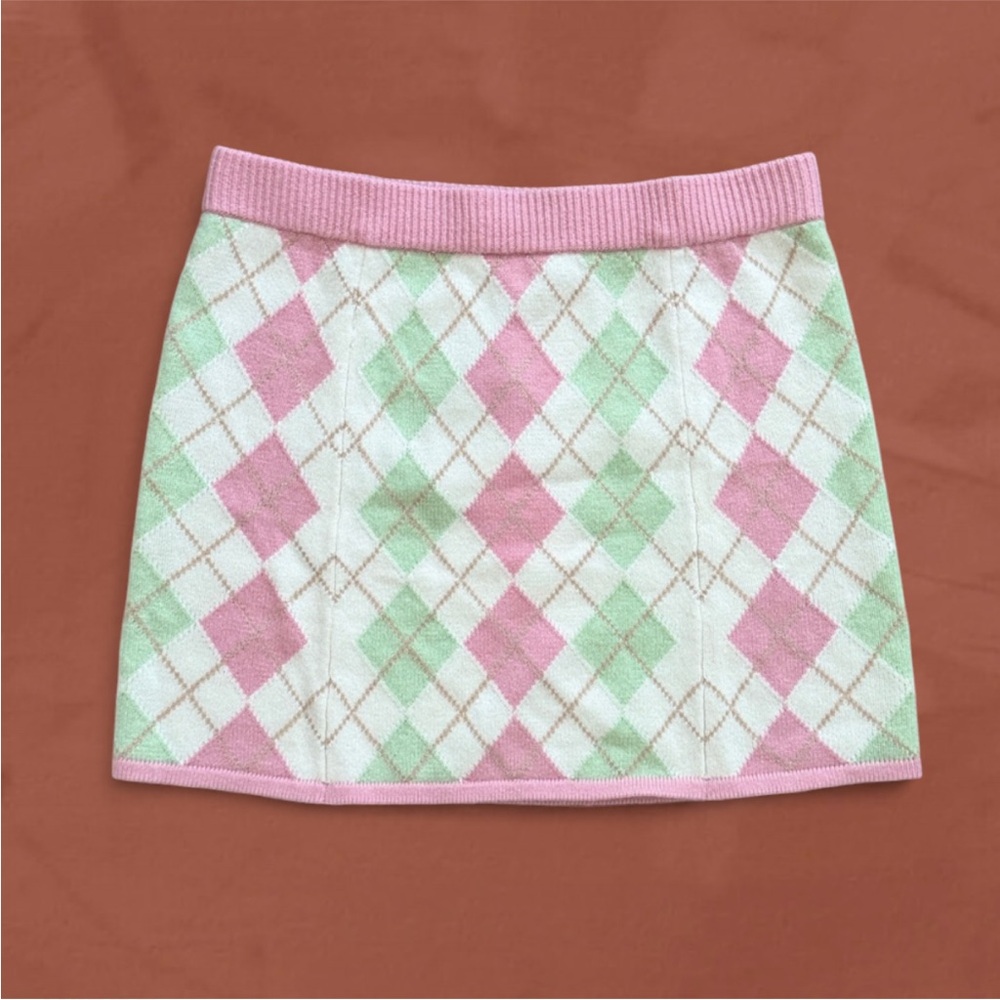 ARGYLE KNIT MINI SKIRT - Picture 2 of 6
